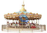 Joyeux extérieurs de parc à thème du carrousel 4.8m d'enfants modernes de taille vont rond avec la couverture fournisseur