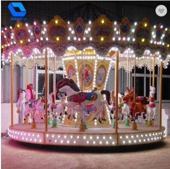 Le carrousel de luxe de sièges de QiangLi 24, grand joyeux vont rond pour le parc à thème