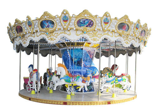 Double Decker joyeux vont des tours de parc d'attractions de carrousel de Seater du rond 24